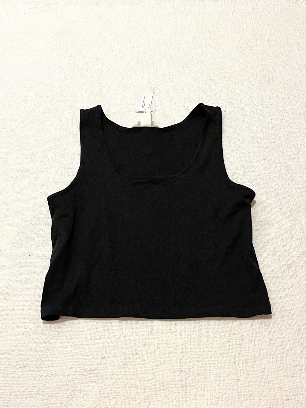 NWT H&M black scoop neck boxy cropped tank top